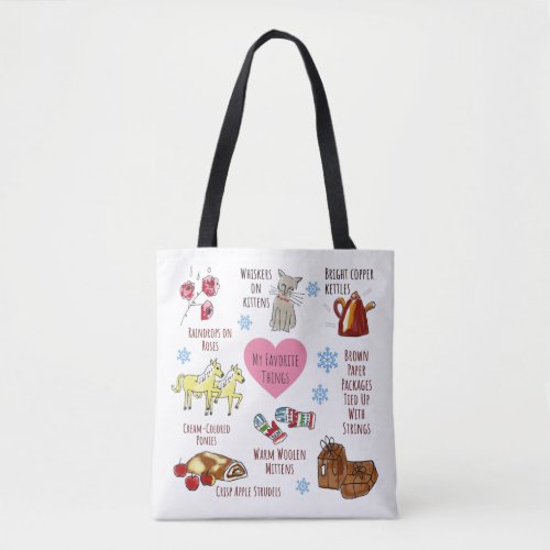 Sound of Music My Favorite Things Cute Hand_Drawn  Tote Bag