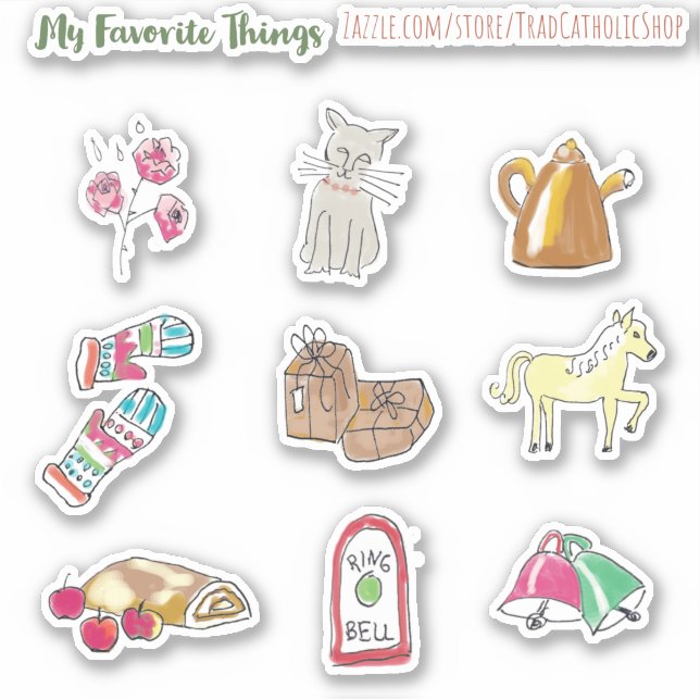 Sound of Music My Favorite Things Hand-Drawn Sticker (Front)