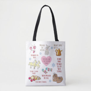 Sound of Music My Favorite Things Hand-Illustrated Tote Bag