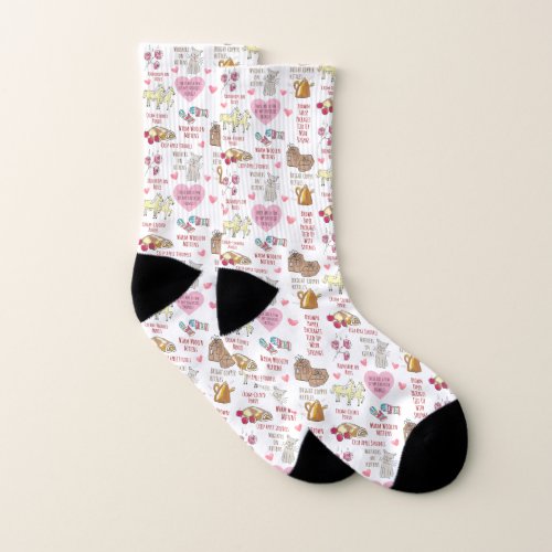 Sound of Music My Favorite Things Valentines Day Socks