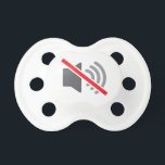 Sound off pacifier<br><div class="desc">Stylish mute button for a baby - a joke parents and people around alike can appreciate. Get a laugh out of a situation maybe.</div>
