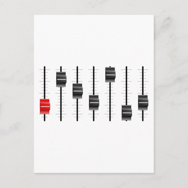 Sound or video control board Sliders or faders Postcard (Front)