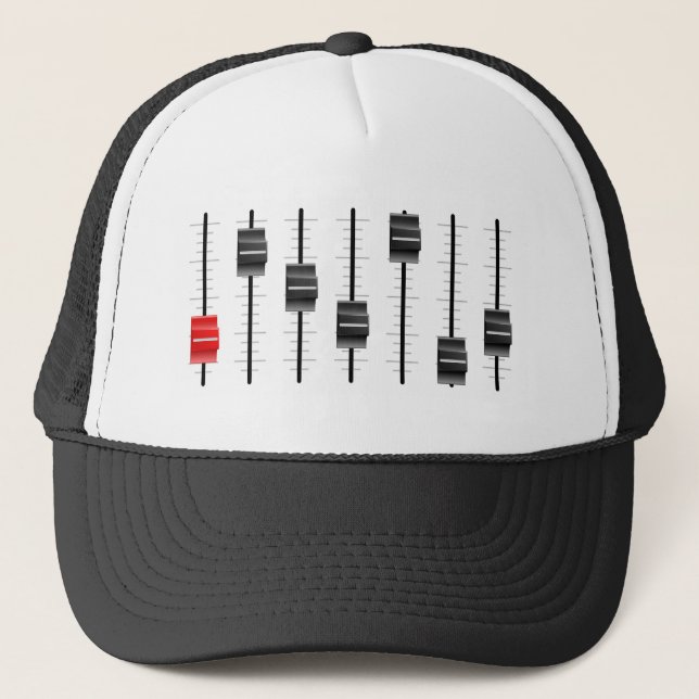 Sound or video control board Sliders or faders Trucker Hat (Front)