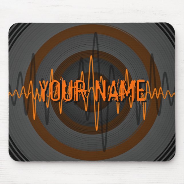 Sound Orange Dark 'Name' mousepad (Front)