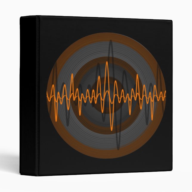Sound Orange Dark Round ring binder black (Front/Spine)