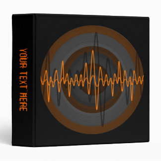 Sound Orange Dark Round 'Your Text' binder black