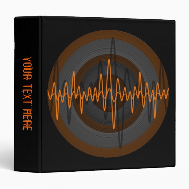 Sound Orange Dark Round 'Your Text' binder black (Front/Spine)