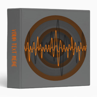 Sound Orange Dark Round 'Your Text' binder grey