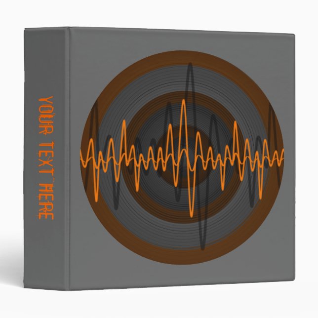 Sound Orange Dark Round 'Your Text' binder grey (Front/Spine)