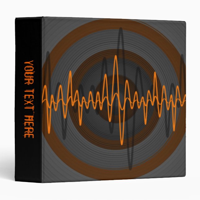 Sound Orange Dark 'Your Text' binder black (Front/Spine)