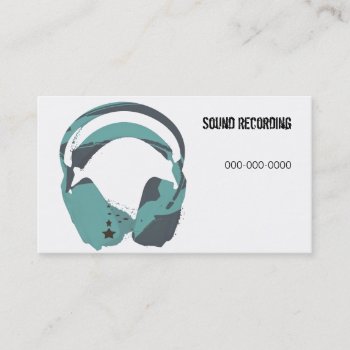 Sound Recording Headphones Business Card by businessdesign at Zazzle