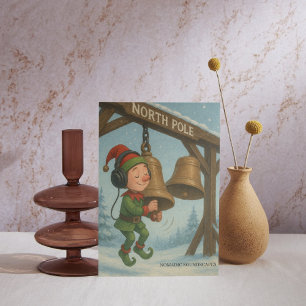 Sound Recording on North Pole Holiday Postcard