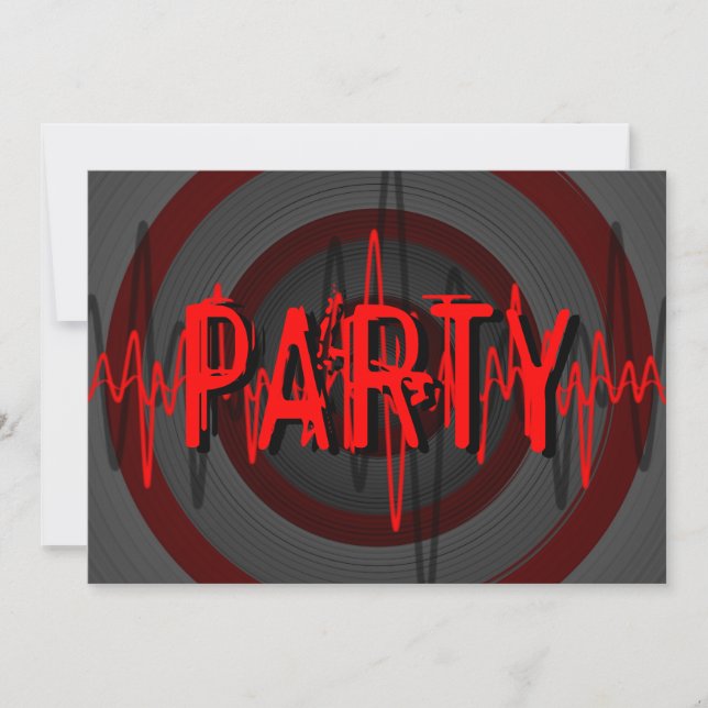 Sound Red Dark 'PARTY' invitation (Front)