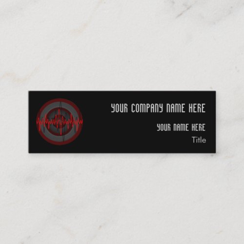 Sound Red Dark Round business card template skinny