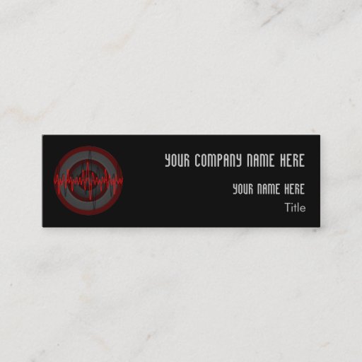 Customizable Sound Red Dark Round business card template skinny