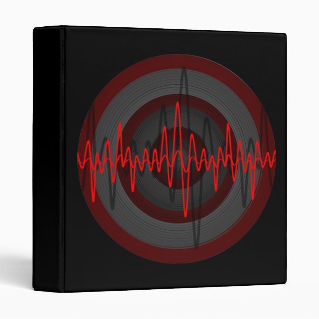 Sound Red Dark Round ring binder black (Front/Spine)