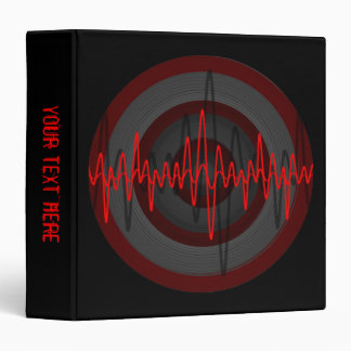 Sound Red Dark Round 'Your Text' binder black