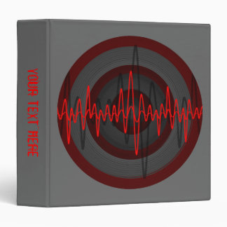 Sound Red Dark Round 'Your Text' binder grey