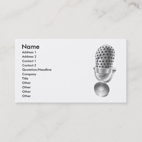 Sound retro microphone mic radio dj business card