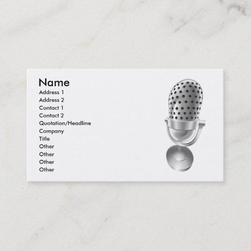 Customizable Sound retro microphone mic radio dj business card