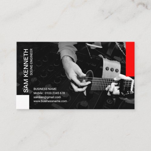 Sound Studio Live Guitarist Engineer Business Card