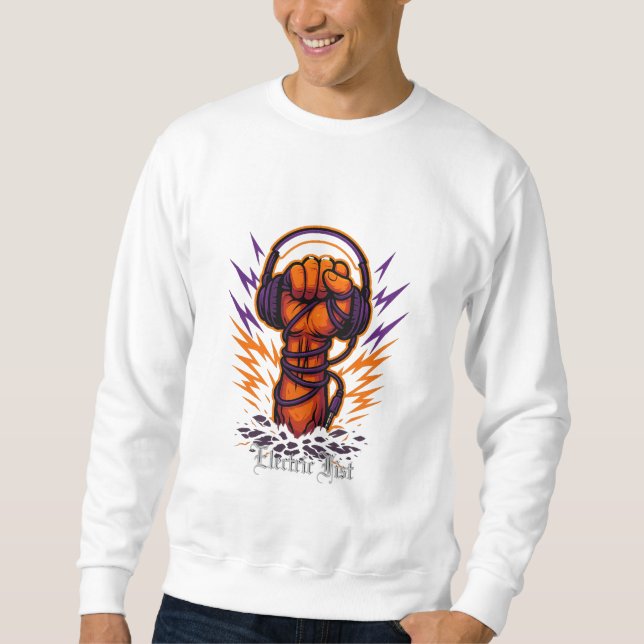 Sound Surge | Streetwear | White  Sweatshirt (Front)