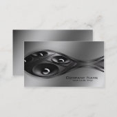 Sound Systems Grey Metal Gradient Business Card (Front/Back)