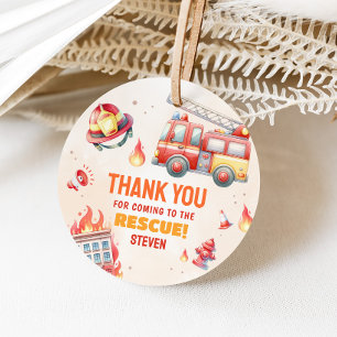 Sound the Alarm Fire Truck Baby Shower Favor Tags