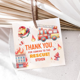 Sound the Alarm Fire Truck Baby Shower Favor Tags