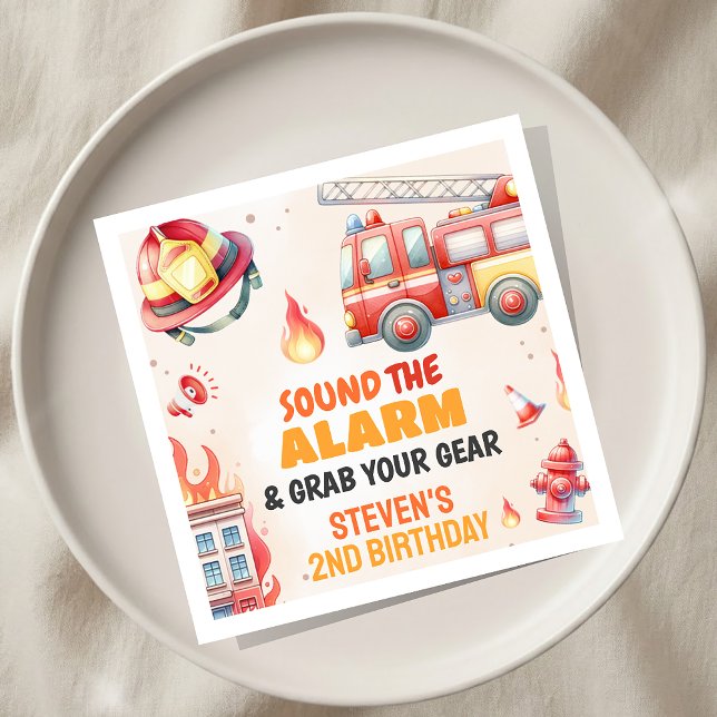 Sound the Alarm Fire Truck Baby Shower Napkins (Creator Uploaded)