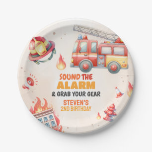 Sound the Alarm Fire Truck Baby Shower Paper Plates