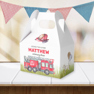 Sound the Alarm Fire Truck Birthday Favor Boxes