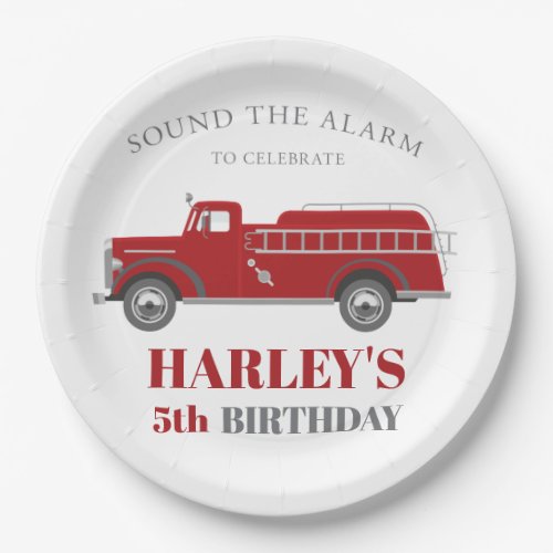 Sound the Alarm Fire Truck Birthday Party Any Age Paper Plates