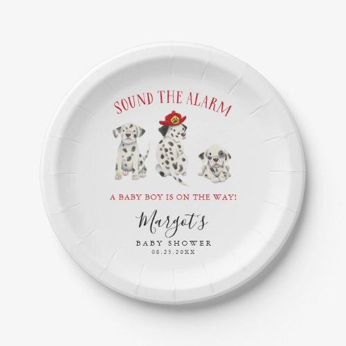 Sound the Alarm Firefighter Baby Shower Paper Plates