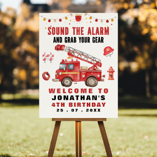 Sound the Alarm! Firefighter Birthday Boy Party Foam Board