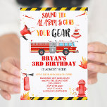 Sound the alarm firefighter Birthday Invitation<br><div class="desc">Sound the alarm & grab your gear firefighter birthday Invitation</div>