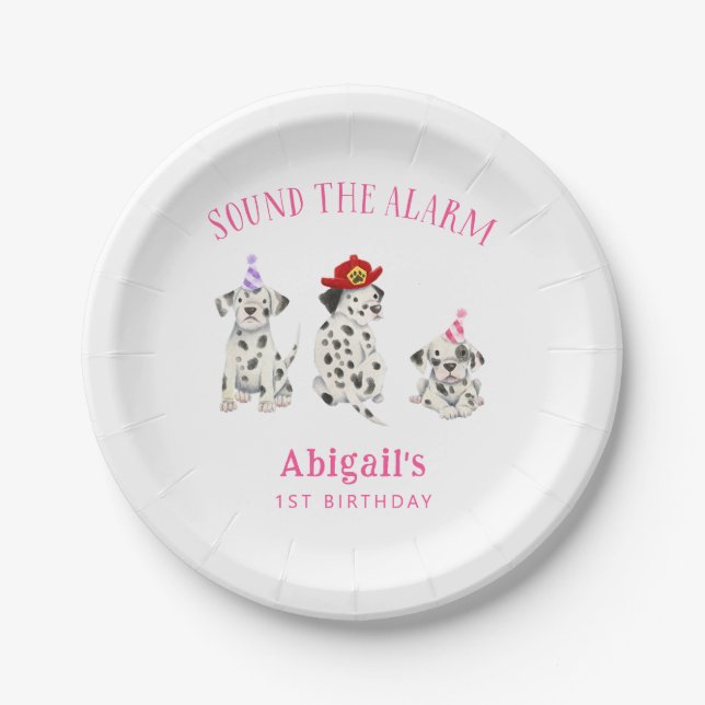 Sound the Alarm Girl Birthday Party  Paper Plates (Front)