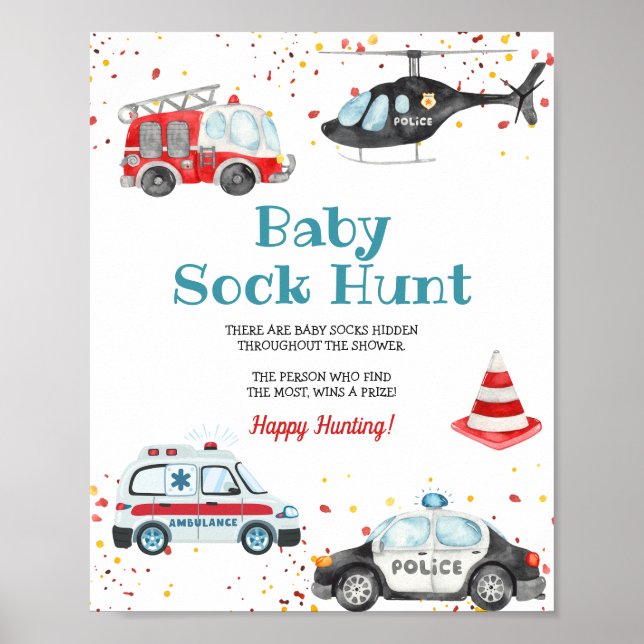 Sound the alarm & Grab your gear Baby Sock Hunt Poster (Front)