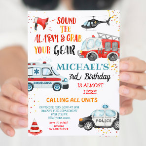 Sound the alarm & Grab your gear Birthday Invitation