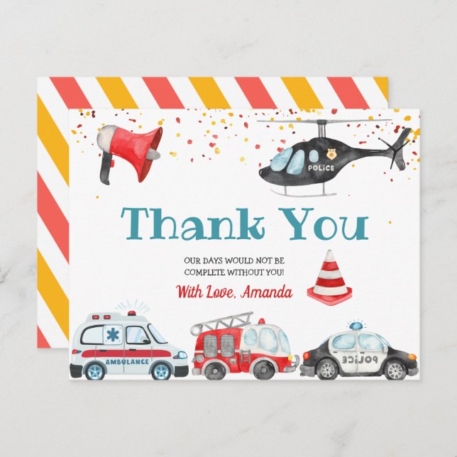 Sound the alarm Grab your gear Birthday Thank You (Front/Back)