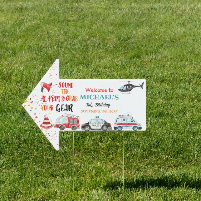 Sound the alarm & Grab your gear Birthday Welcome Sign (Insitu)