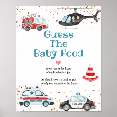 Sound the alarm Grab Your Gear Guess the Baby Food Poster