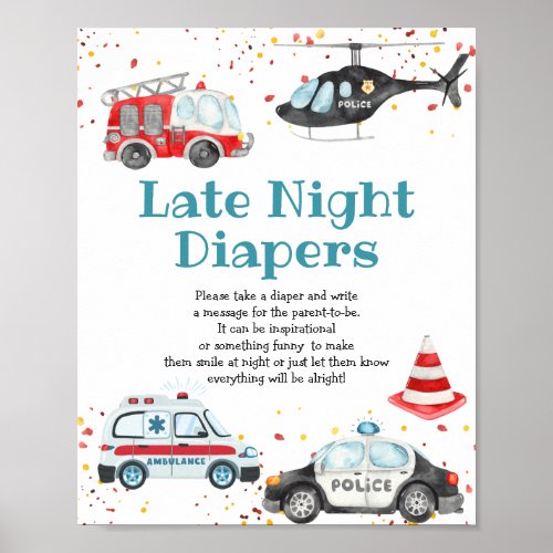 Sound the alarm  Grab your gear Late Night Diaper Poster