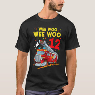 Sound The Alarm I'm 12 Birthday Boy Fire Truck Fir T-Shirt