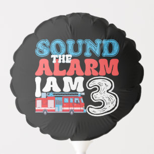 Sound The Alarm I'm 3 Funny 3rd Birthday Kids Balloon