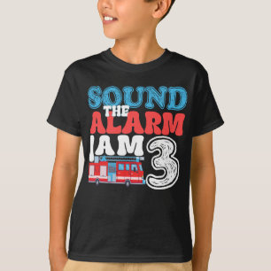 Sound The Alarm I'm 3 Funny 3rd Birthday Kids T-Shirt