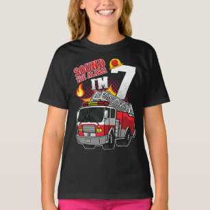 Sound The Alarm I'm 7 Firefighter Girl T-Shirt