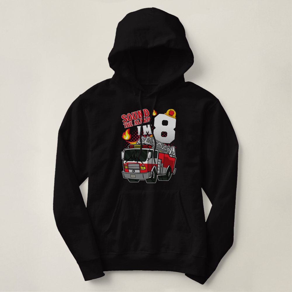 Discover Sound The Alarm I'm 8 Firefighter Women Hoodie
