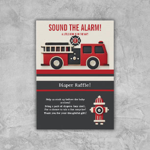 Sound the Alarm Minimalist Firefighter Baby Shower Enclosure Card