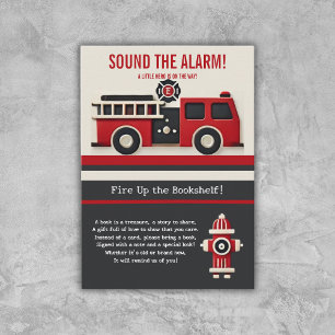 Sound the Alarm Minimalist Firefighter Baby Shower Enclosure Card